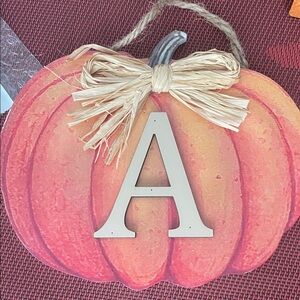 Ashland Fall Decorative Pumpkin Wall Hanging monogram Letter A